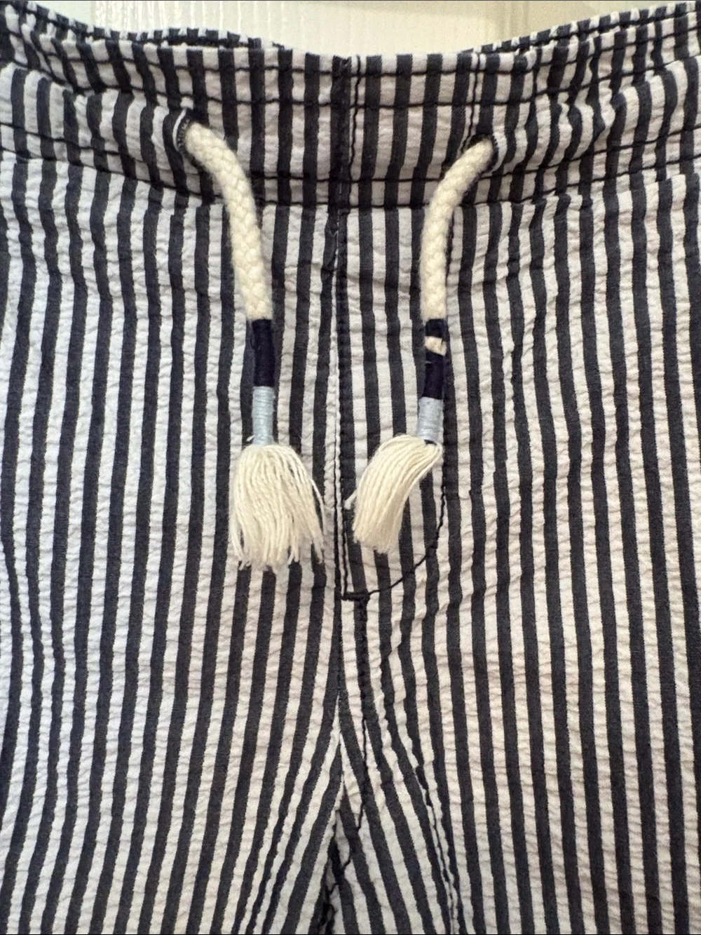 Old Navy Navy and White Striped Drawstring Kids Shorts